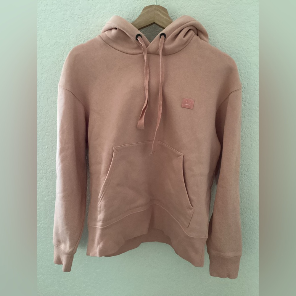 Acne Studios Peach Salmon Pink Ferris Face Hoodie Unisex